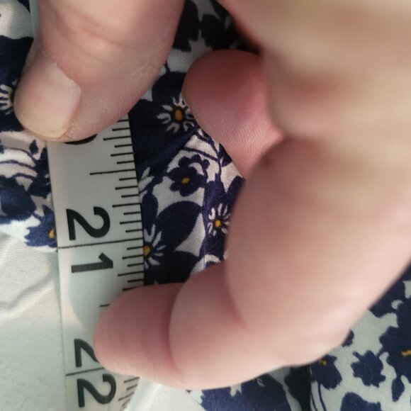 Old Navy Blue & White Floral Rayon Long Sleeve Midi Dress Women's Large - Picture 9 of 9